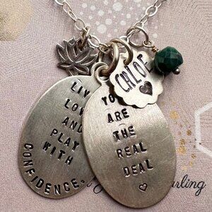 Sterling Silver Womans Necklace "Chloe" Inspirational Pendant Unique Gift Idea